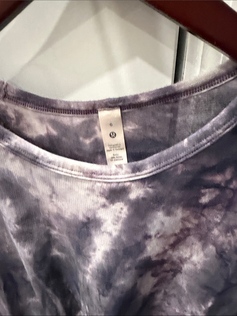 lululemon athletica Purple Gray Tie-Dye Twist Front Short Sleeve Tee - Picture 2 of 4
